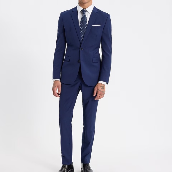 Express - Slim Blue Modern Tech Suit - 38S Jacket, 30x30 Pants - Picture 11 of 11